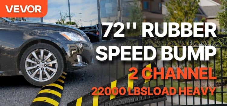 72” Rubber Speed Bump | High Visibility & 22000 lbs/axle