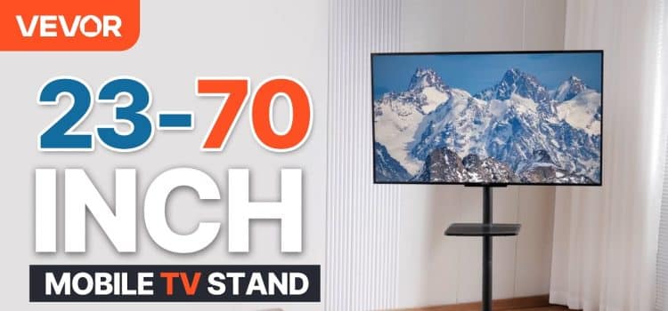 VEVOR Mobile TV Stand | 23 to 60 inch TVs, Rolling TV Stand with Mount for Bedroom, Living Room